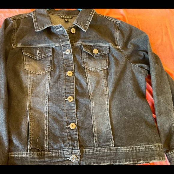 Hand designed Mermaid Jean jacket. Size 18/20W BACCINI . Boho whimsical - Picture 3 of 9